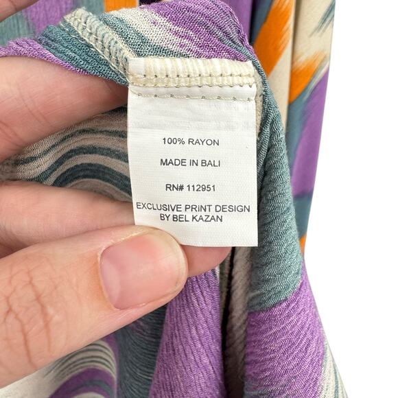 Anthropologie Bel Kazan OS Colorful Artisan Print Layering Open Kimono Duster - Picture 13 of 14
